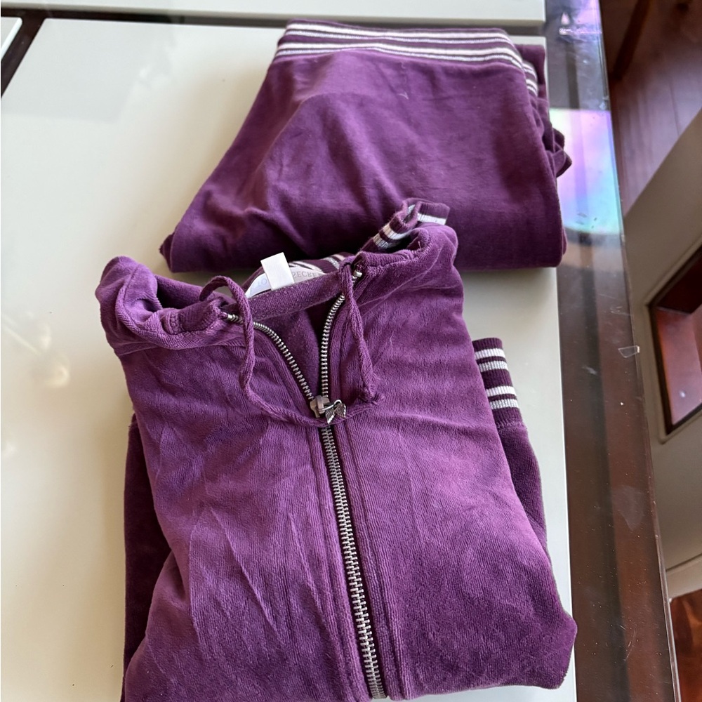 Victoria's Secret Purple and Gray Striped track suit